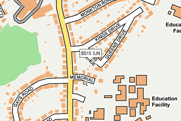 BS15 3JN map - OS OpenMap – Local (Ordnance Survey)