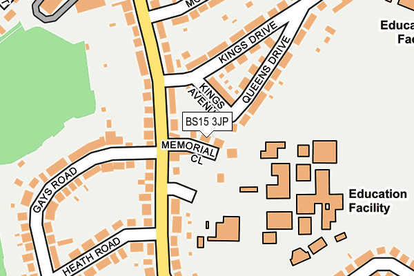 BS15 3JP map - OS OpenMap – Local (Ordnance Survey)