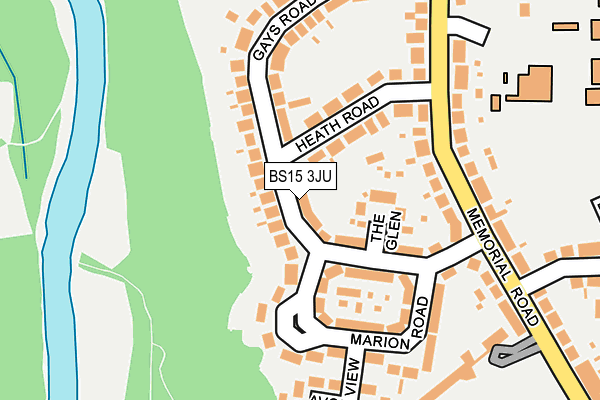 BS15 3JU map - OS OpenMap – Local (Ordnance Survey)