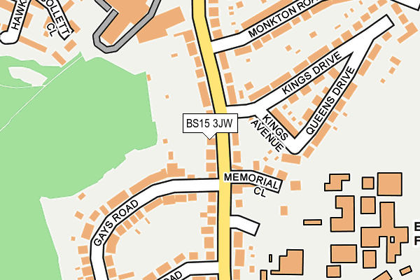 BS15 3JW map - OS OpenMap – Local (Ordnance Survey)