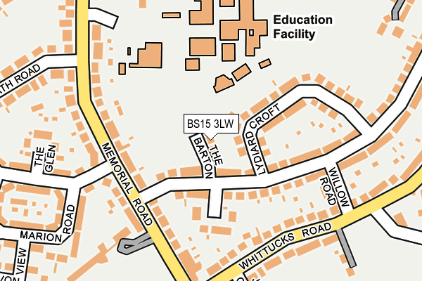 BS15 3LW map - OS OpenMap – Local (Ordnance Survey)