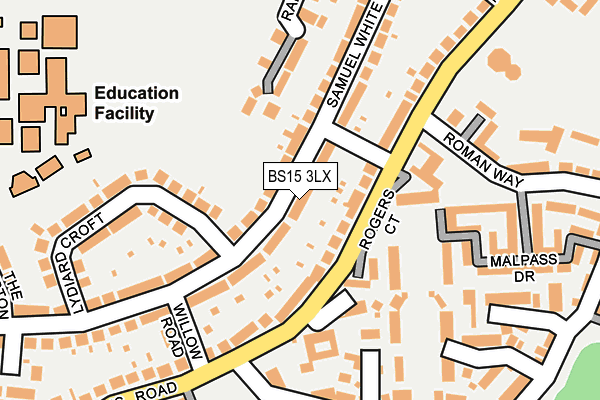 BS15 3LX map - OS OpenMap – Local (Ordnance Survey)