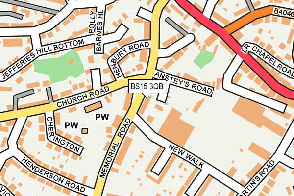 BS15 3QB map - OS OpenMap – Local (Ordnance Survey)