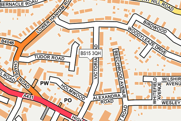 BS15 3QH map - OS OpenMap – Local (Ordnance Survey)