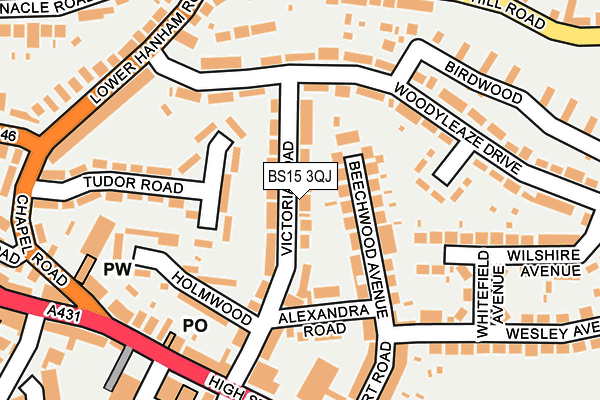 BS15 3QJ map - OS OpenMap – Local (Ordnance Survey)