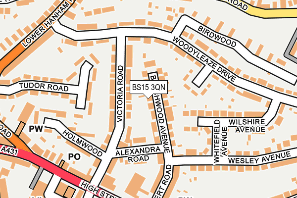 BS15 3QN map - OS OpenMap – Local (Ordnance Survey)