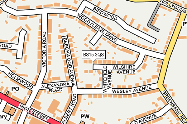 BS15 3QS map - OS OpenMap – Local (Ordnance Survey)