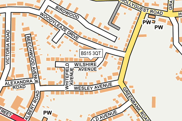 BS15 3QT map - OS OpenMap – Local (Ordnance Survey)