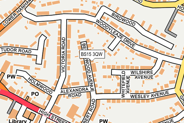 BS15 3QW map - OS OpenMap – Local (Ordnance Survey)