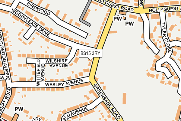BS15 3RY map - OS OpenMap – Local (Ordnance Survey)