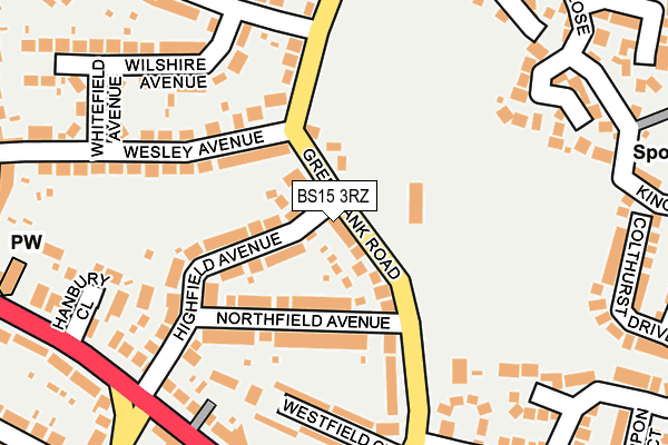 BS15 3RZ map - OS OpenMap – Local (Ordnance Survey)