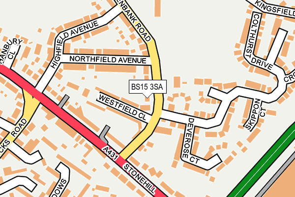 BS15 3SA map - OS OpenMap – Local (Ordnance Survey)