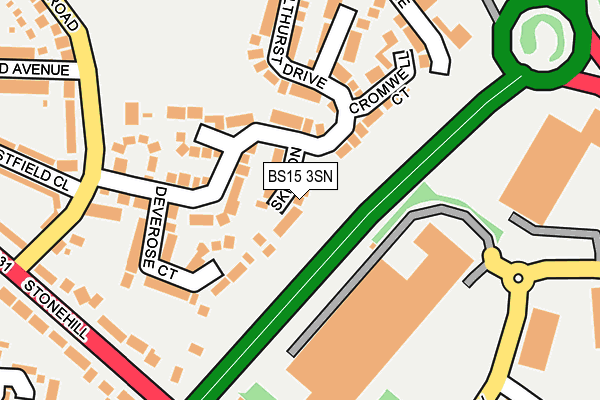 BS15 3SN map - OS OpenMap – Local (Ordnance Survey)