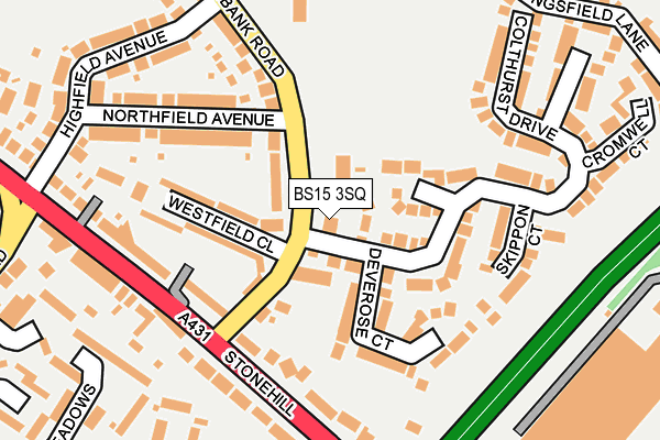 BS15 3SQ map - OS OpenMap – Local (Ordnance Survey)
