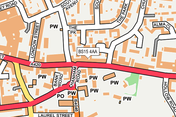 BS15 4AA map - OS OpenMap – Local (Ordnance Survey)