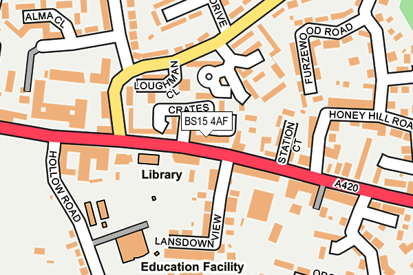BS15 4AF map - OS OpenMap – Local (Ordnance Survey)