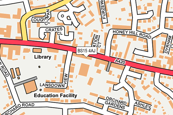 BS15 4AJ map - OS OpenMap – Local (Ordnance Survey)