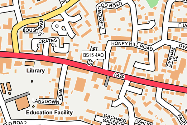 BS15 4AQ map - OS OpenMap – Local (Ordnance Survey)