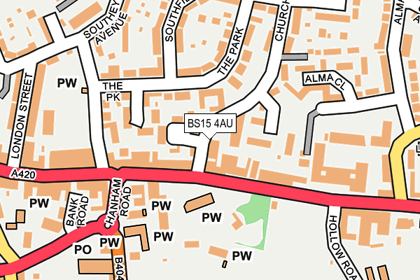 BS15 4AU map - OS OpenMap – Local (Ordnance Survey)