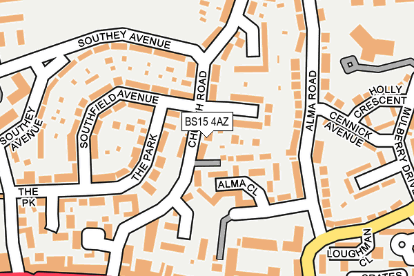 BS15 4AZ map - OS OpenMap – Local (Ordnance Survey)