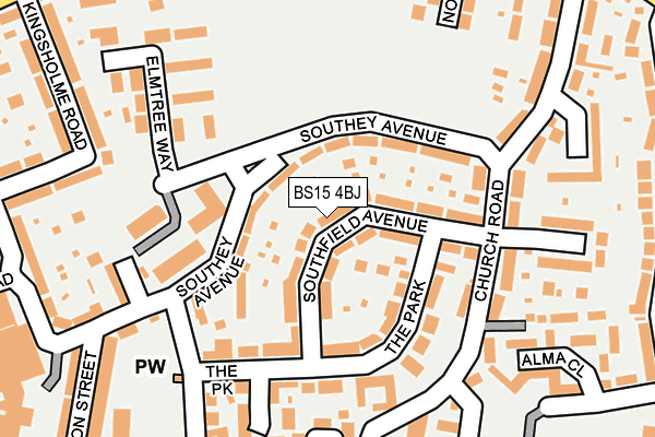 BS15 4BJ map - OS OpenMap – Local (Ordnance Survey)