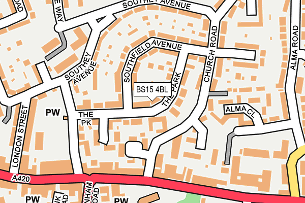 BS15 4BL map - OS OpenMap – Local (Ordnance Survey)