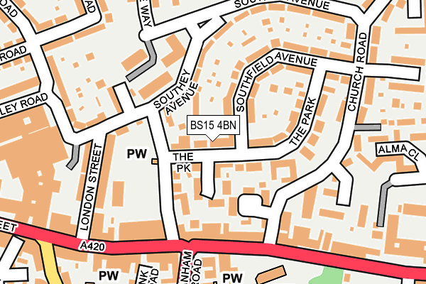 BS15 4BN map - OS OpenMap – Local (Ordnance Survey)