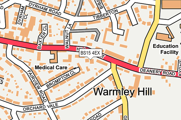 BS15 4EX map - OS OpenMap – Local (Ordnance Survey)