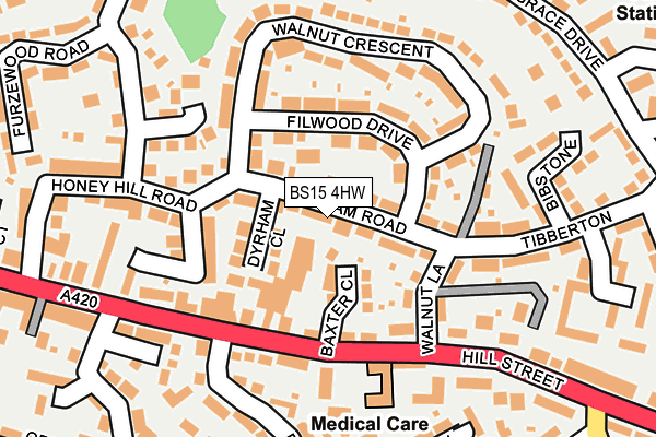 BS15 4HW map - OS OpenMap – Local (Ordnance Survey)