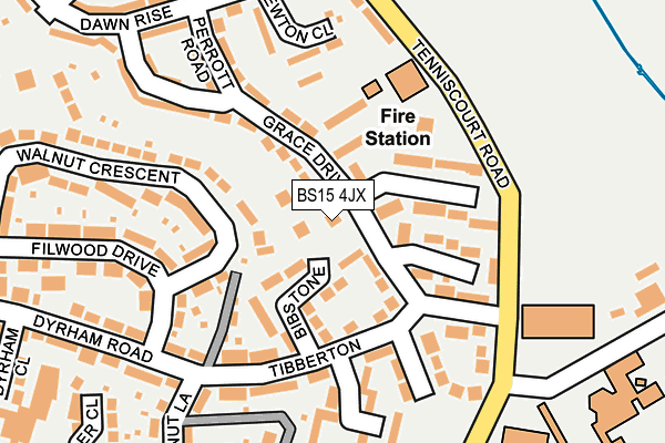 BS15 4JX map - OS OpenMap – Local (Ordnance Survey)
