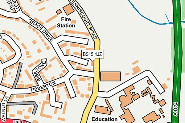 BS15 4JZ map - OS OpenMap – Local (Ordnance Survey)