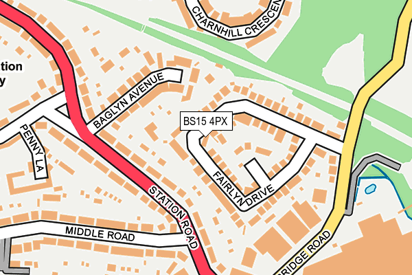 BS15 4PX map - OS OpenMap – Local (Ordnance Survey)