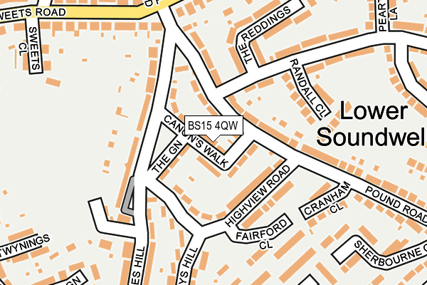 BS15 4QW map - OS OpenMap – Local (Ordnance Survey)