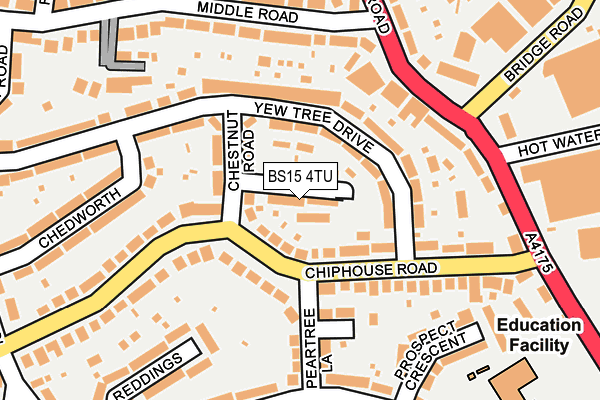 BS15 4TU map - OS OpenMap – Local (Ordnance Survey)