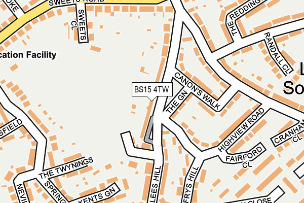 BS15 4TW map - OS OpenMap – Local (Ordnance Survey)