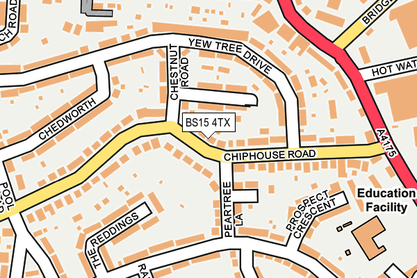 BS15 4TX map - OS OpenMap – Local (Ordnance Survey)
