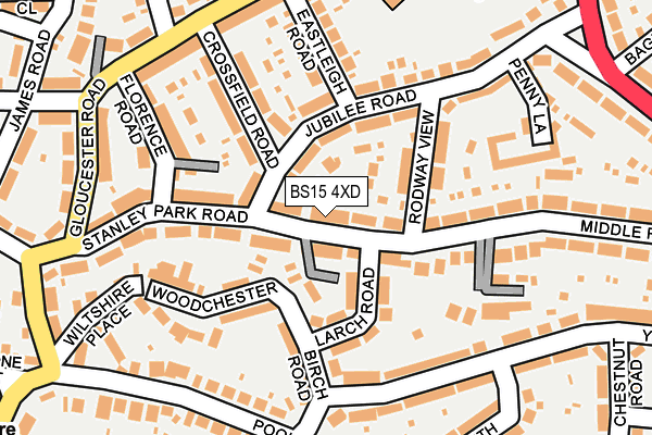 BS15 4XD map - OS OpenMap – Local (Ordnance Survey)