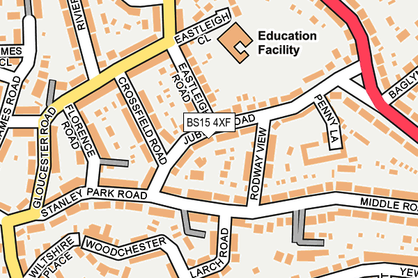 BS15 4XF map - OS OpenMap – Local (Ordnance Survey)
