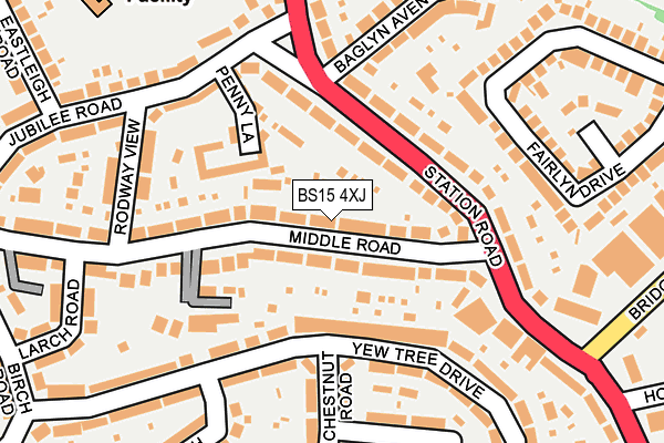 BS15 4XJ map - OS OpenMap – Local (Ordnance Survey)