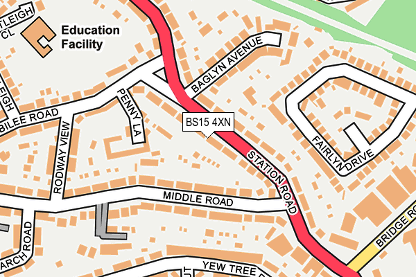 BS15 4XN map - OS OpenMap – Local (Ordnance Survey)