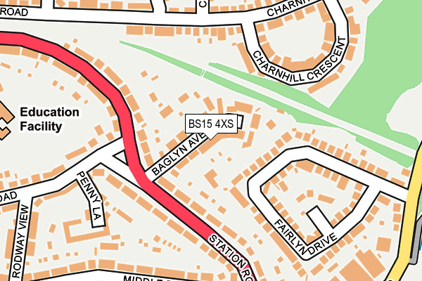 BS15 4XS map - OS OpenMap – Local (Ordnance Survey)