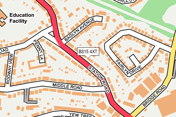 BS15 4XT map - OS OpenMap – Local (Ordnance Survey)