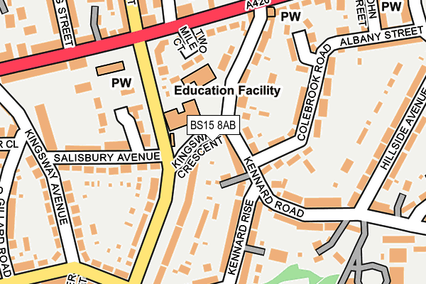 BS15 8AB map - OS OpenMap – Local (Ordnance Survey)