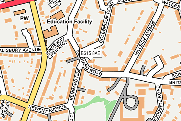 BS15 8AE map - OS OpenMap – Local (Ordnance Survey)