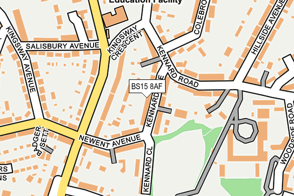 BS15 8AF map - OS OpenMap – Local (Ordnance Survey)