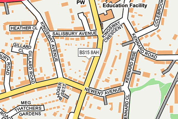 BS15 8AH map - OS OpenMap – Local (Ordnance Survey)