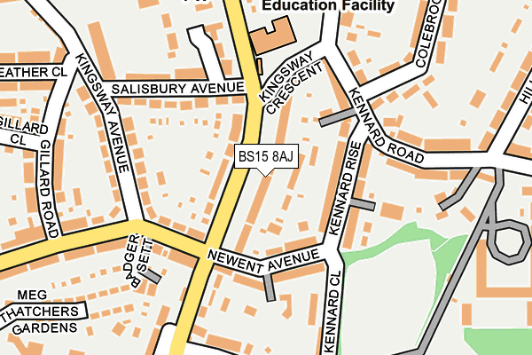 BS15 8AJ map - OS OpenMap – Local (Ordnance Survey)