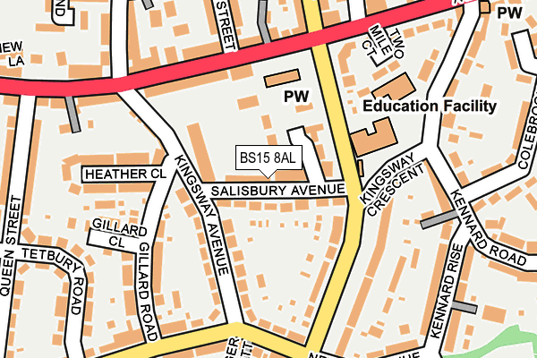 BS15 8AL map - OS OpenMap – Local (Ordnance Survey)