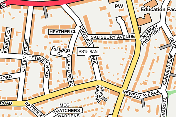 BS15 8AN map - OS OpenMap – Local (Ordnance Survey)
