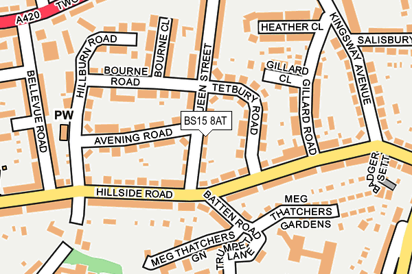 BS15 8AT map - OS OpenMap – Local (Ordnance Survey)